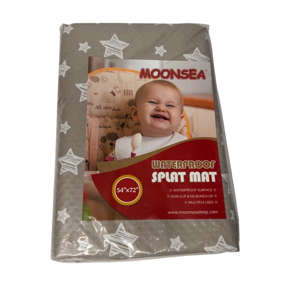 NWT Large 4.5x6ft Waterproof AntiSlip Splash Mat Gray Star Floor Protector